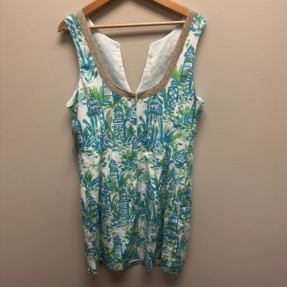 Lilly Pulitzer Fluorescent Janice Midi Dress Womens Size 14 Summer Turquoise NWT - Picture 3 of 8